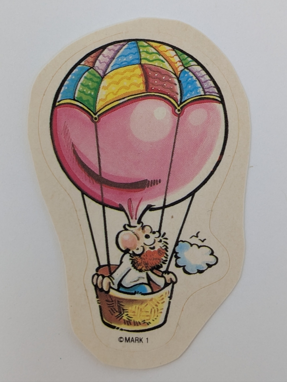Vintage Sticker Scratch and Sniff Bubble Gum Celebrity Mark 1983 Hot Air Balloon